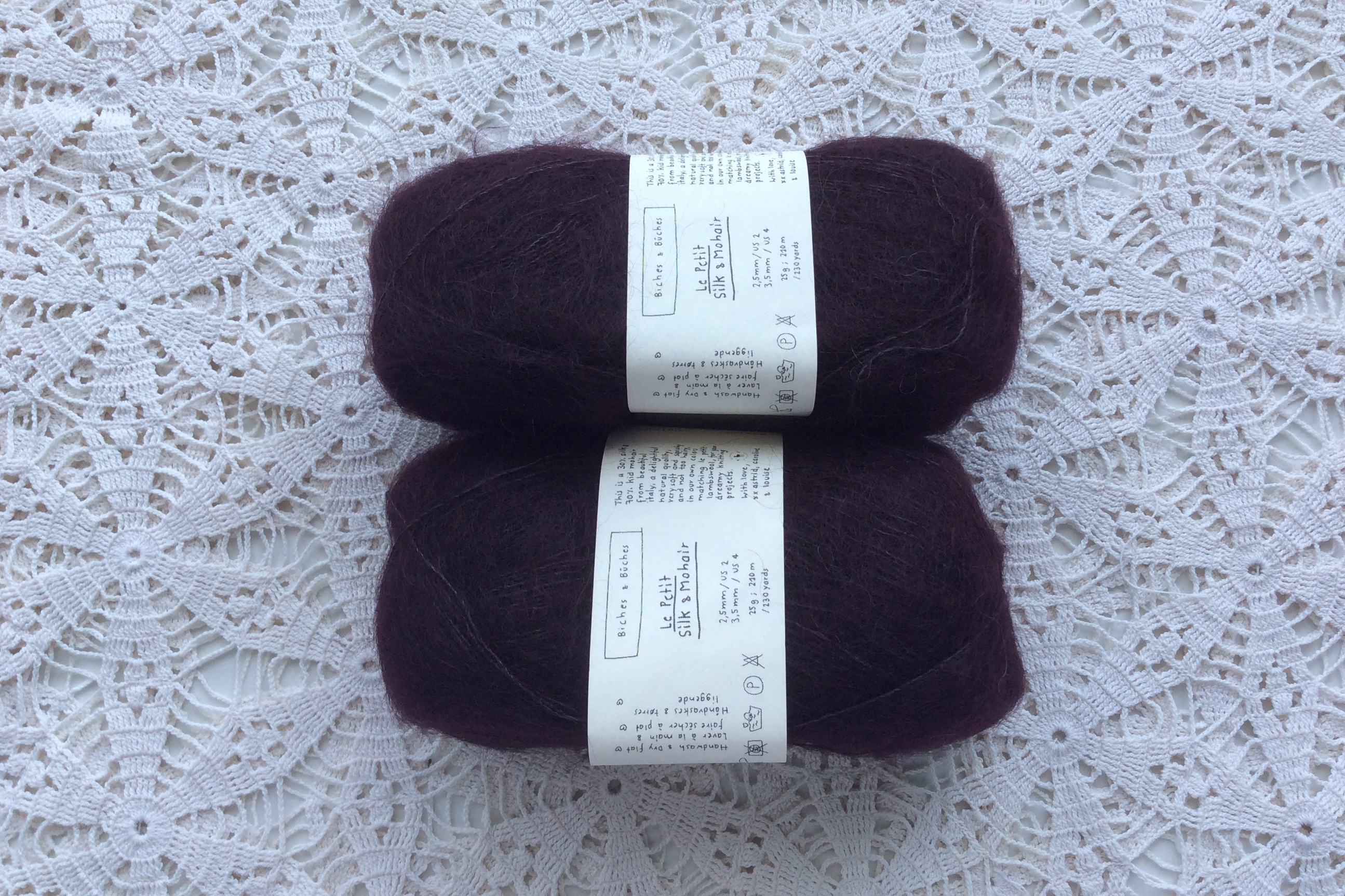 Le Petit Silk & Mohair Dark Burgundy Grey